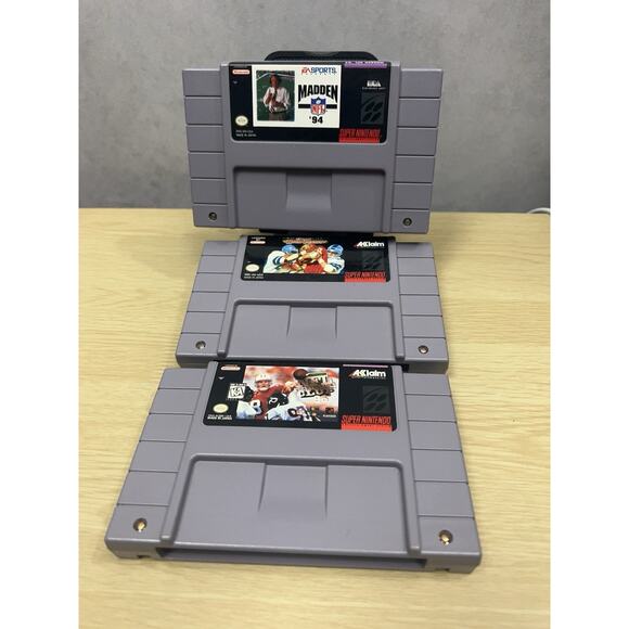 Super Nintendo SNES NFL Video Games Lot of 3 Made In Japan - Picture 1 of 5